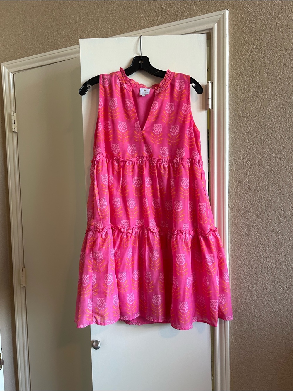 Women's Pink Tiered Sleeveless Casual Dress - J Marie